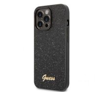 Back panel cover Guess - Guess PC/TPU Glitter Flakes Metal Logo Case for iPhone 14 Pro Max Black