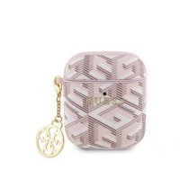 Back panel cover Guess - Guess PU G Cube Charm Case for AirPods 1/2 Pink