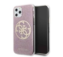 Back panel cover Guess  Guess GUHCN58PCUGLPI iPhone 11 Pro różowy/pink hard case 4G Circle Glitter