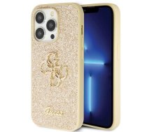 Back panel cover Guess  Guess GUHCP14LHG4SGD case for iPhone 14 Pro - gold Glitter Script Big 4G