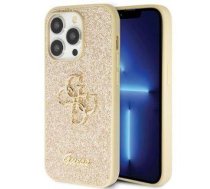 Back panel cover Guess  Guess GUHCP14LHG4SGD iPhone 14 Pro 6.1" złoty/gold hardcase Glitter Script Big 4G