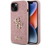 Back panel cover Guess  Guess GUHCP15MHG4SGP iPhone 15 Plus 6.7" pink/pink hardcase Glitter Script Big 4G