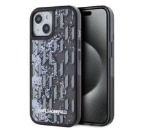 Back panel cover Karl Lagerfeld - Karl Lagerfeld Liquid Glitter Monogram Gradient Case for iPhone 15 Black