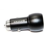 Auto charger Evelatus - Car Charger EC7DC01 BLACK 3.1A 2USB port with stainless steel escape tool Black