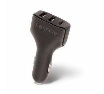 Auto charger Forever Universal USB car charger CC-05 2xUSB&type-C 4.8A Black