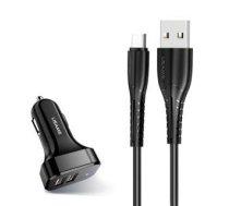 Auto charger USAMS  USAMS Ład. sam. 2xUSB C13 2,1A microUSB czarny/black NTU35MC13TZ