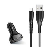 Auto charger USAMS  USAMS Ład. sam. 2xUSB C13 2,1A USB-C czarny/black NTU35TC13TZ