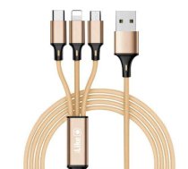 Cable iLike  Charging Cable 3 in 1 CCI02 Gold