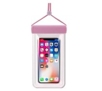 Case universal for sports iLike Universal Waterproof phone case 115 mm x 220 mm pool beach bag light Pink