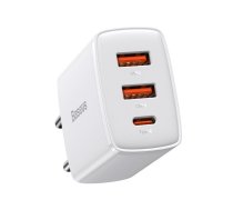 Adapter Baseus  Baseus Compact fast charger 2x USB / USB Type C 30W 3A Power Delivery Quick Charge white (CCXJ-E02)