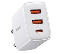 Adapter Baseus  Compact fast charger 2x USB / USB Type C 30W 3A Power Delivery Quick Charge white (CCXJ-E02) White