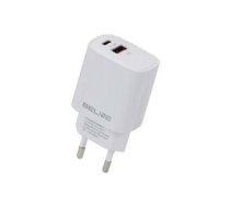 Adapter Beline  Beline Ład. siec. 1x USB-C + 1x USB 20W biała /white (only head) PD 3.0 + QC 3.0  BLN2CW20