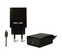 Adapter Beline  Beline Ład. siec. 2xUSB + microUSB 2A czarna/black