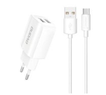 Adapter Dudao  EU wall charger 2x USB 5V / 2.4A + USB Type C cable white (A2EU + Type-c white) White