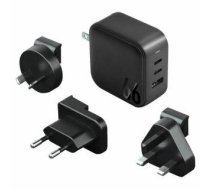 Adapter ENERGEA  ENERGEA ład. siec. 1xUSB+2xUSB-C PD-PPS-QC 3.0 66W 2C1A czarny/black US+EU Travelite GAN66