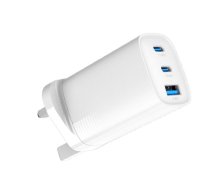 Adapter Evelatus  65W Max Fast Charger UK USB-C1/USB-C1/USB-A White