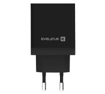 Adapter Evelatus Universal Travel Charger ETC04 USB 2.4A + Type-C 3A 30W Power Delivery Black