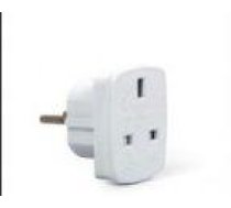 Adapter Gembird  AC power adapter, UK socket to EU Schuko plug, 7.5 A White, Travel adapter