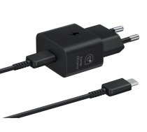 Adapter Samsung  USB-C 25W Travel Charger + USB-C Data Cable EP-T2510XBE Black