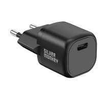 Adapter Silver Monkey  Silver Monkey Mini USB-C 20W PD wall charger - black