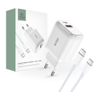 Adapter Tech-Protect  Tech-Protect C20W USB-C PD 20W / USB-A QC 3.0 network charger with USB-C / USB-C cable - white