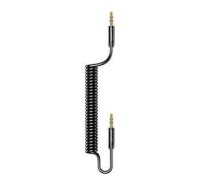 Adapter USAMS  USAMS Adapter Spring audio jack 3,5mm -3,5mm 1,2m czarny/black SJ256YP01 (US-SJ256)