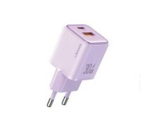 Adapter USAMS  USAMS Ład. siec. 1xUSB+1xUSB-C PD30W 3A (only head) PD3.0 Fast Charging purpurowy/purple X-ron Series CC189TC03 (US-CC189)