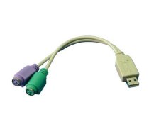 Cable Logilink  Adapter USB to PS/2 x2 : 2x Mini DIN 6-pin FM, USB M