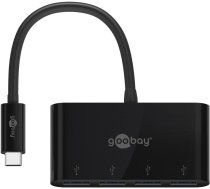 Routers Goobay  4-Port USB-C Multiport Adapter 61073 Black,  USB-A, Type-C