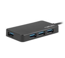 Converter Natec  USB 3.0 HUB, Silkworm, 4-Port, Black