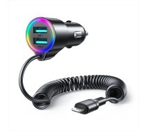 Servers Joyroom  [RETURNED ITEM] Joyroom 3-in-1 fast car charger with Lightning cable 1.5m 17W black (JR-CL25)