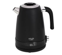 Teapot Adler  Kettle AD 1295b Electric, 2200 W, 1.7 L, Stainless steel, 360° rotational base, Black