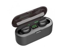 Wireless headphones WoW  F9 Sport&Leisure Super-Fit TWS Bluetooth 5.1 Stereo Earphones with HD Mic LED charging case Black