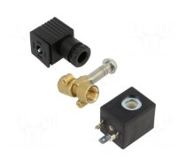 Electromagnetic valve | G 1/4" | brass | FKM | Valve: 2/2 NC | 230VAC