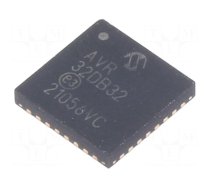 IC: AVR microcontroller | VQFN32 | Ext.inter: 26 | Cmp: 3 | AVR32 | 0.5mm