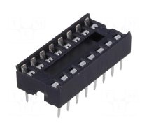 Socket: integrated circuits | DIP16 | 7.62mm | THT | Pitch: 2.54mm