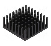 Heatsink: extruded | grilled | BGA | black | L: 27.9mm | W: 27.9mm | 658