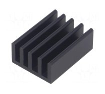 Heatsink: extruded | grilled | black | L: 25mm | W: 19mm | H: 10mm