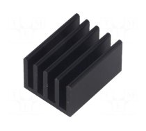 Heatsink: extruded | grilled | black | L: 25mm | W: 19mm | H: 14mm