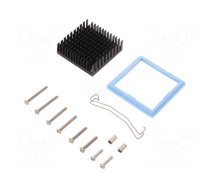 Heatsink: extruded | grilled | black | L: 45mm | W: 45mm | H: 14.5mm