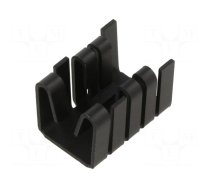 Heatsink: extruded | U | black | L: 19.05mm | W: 14.5mm | H: 12.7mm | 21K/W