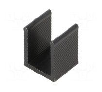 Heatsink: extruded | U | SOT32,TO126 | black | L: 11mm | W: 12mm | H: 15mm