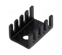 Heatsink: extruded | U | TO220 | black | L: 19.1mm | W: 13.2mm | H: 9.5mm