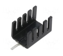 Heatsink: extruded | U | TO220 | black | L: 19mm | W: 13.2mm | H: 12.7mm