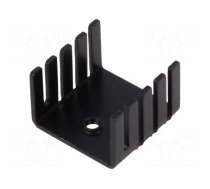 Heatsink: extruded | U | TO220 | black | L: 19mm | W: 19mm | H: 12.7mm