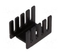 Heatsink: moulded | U | TO220 | black | L: 19.05mm | W: 13.21mm | H: 12.7mm