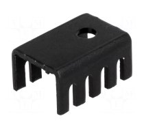 Heatsink: moulded | U | TO220 | black | L: 19.05mm | W: 13.21mm | H: 9.53mm