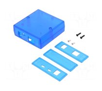 Enclosure: for computer | ABS | semi-transparent blue | X: 71mm