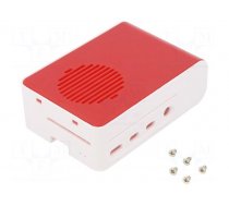 Enclosure: for computer | Raspberry Pi 4 B | ABS | white-red | X: 63mm