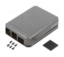 Enclosure: for computer | Raspberry Pi 4 B | aluminium | grey